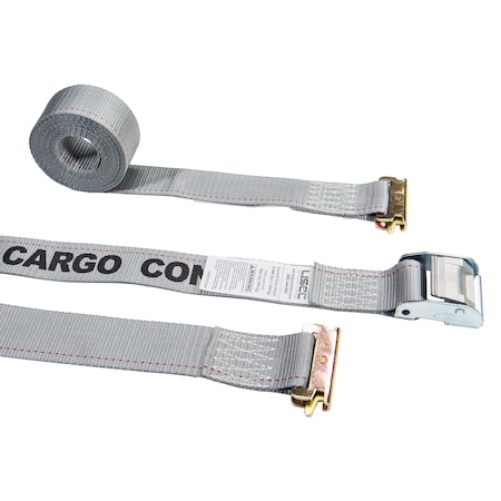 Us Cargo Control 2" x 16' Gray E-Track Tie Down Straps - Cam Buckle C316SEF